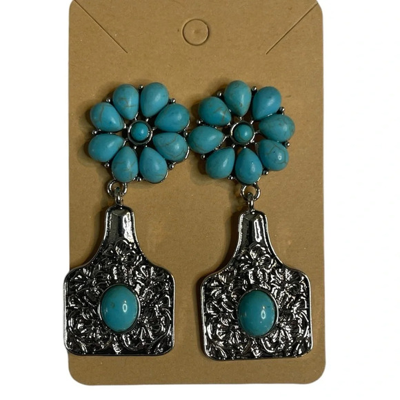NWT 3 for $20 Silver & Turquoise Bottle Shaped Dangle Earrings “you pick 3” - Picture 2 of 5
